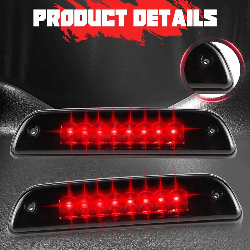 AEagle High Mount LED 3rd Brake Light Third Light Brake CHMSL Center Light for 1995-2023 Toyota Tacoma (Black Cover Smoke Lens) - Image 2
